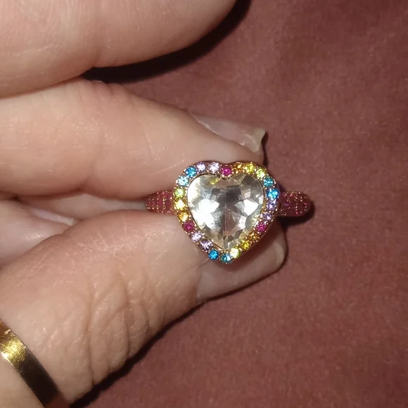 Kurt Geiger Multicolor Heart Ring - Picture 2 of 4